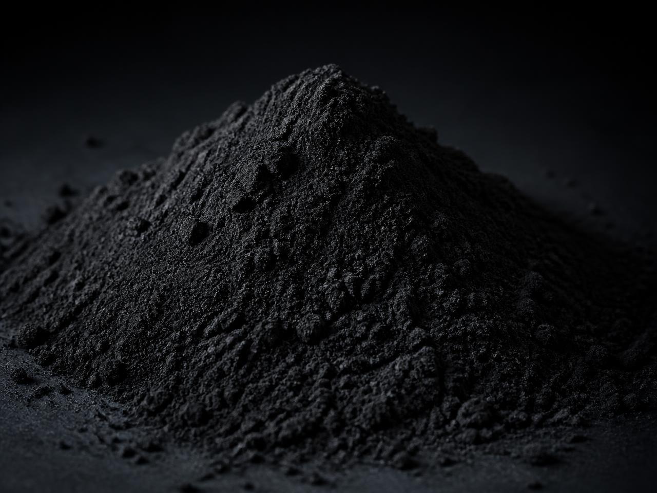 Fine black carbon dust powder